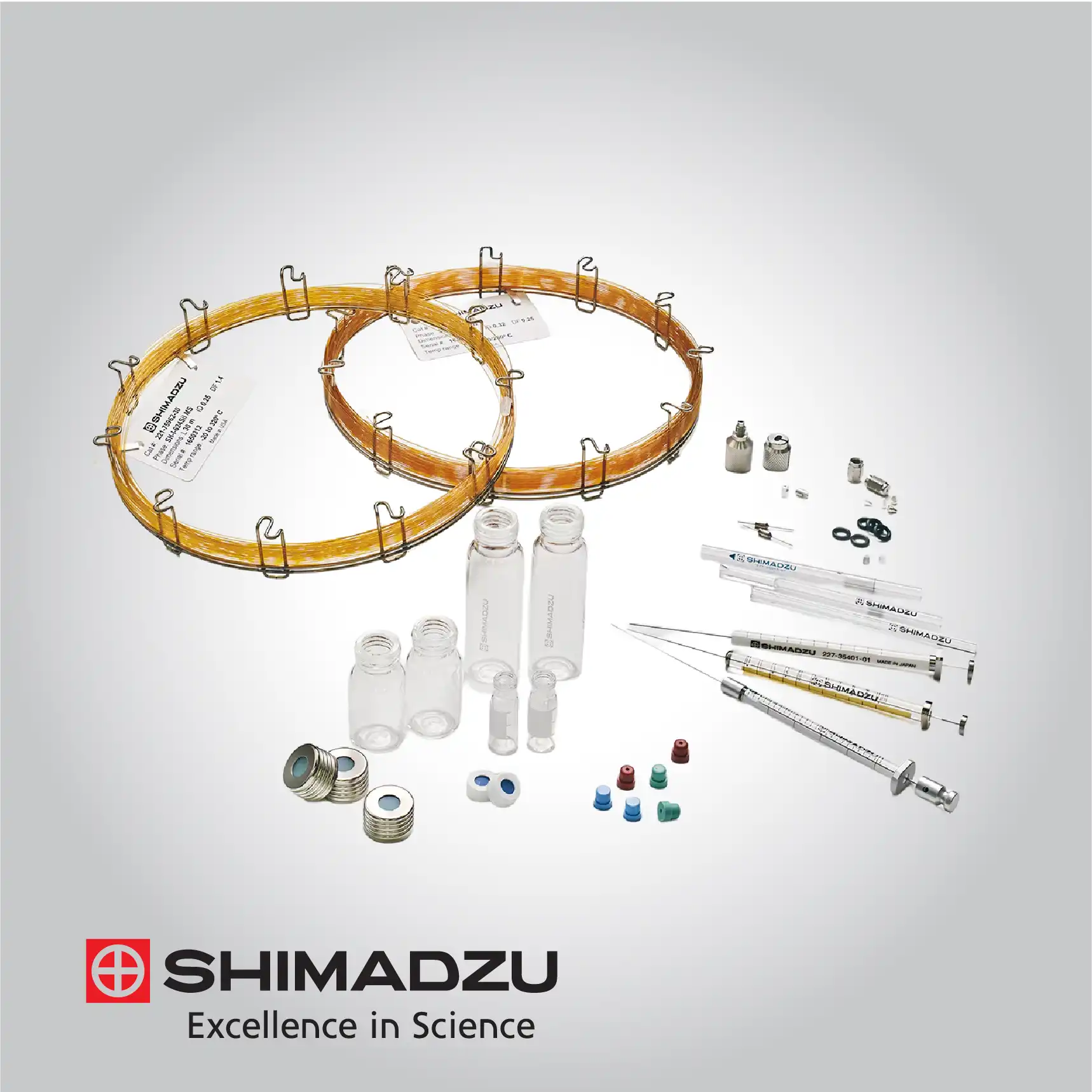 أعمدة الفصل كروماتوغرافيا الغاز والمواد الاستهلاكية من Shimadzu